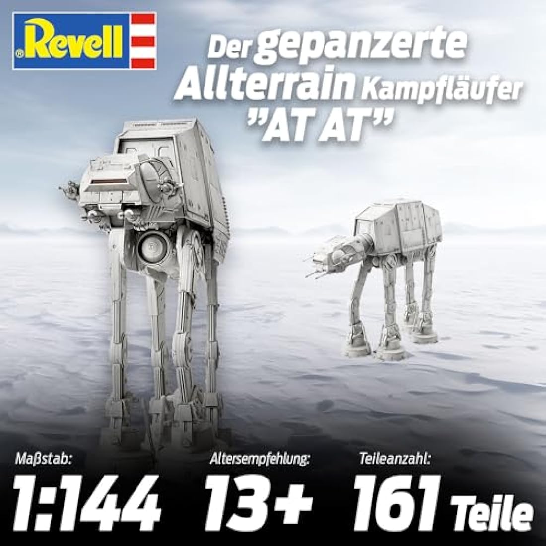 Revell 01205 AT-AT Bandai (Click System) 1:144 Scale Unbuilt, Pre-coloured, Click-Together (Non-Glue), Plastic Model Kit