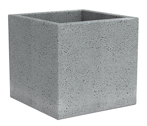 Scheurich C-Cube planter, plastic, STONY GREY, 38x38 cm, H?he 33 cm
