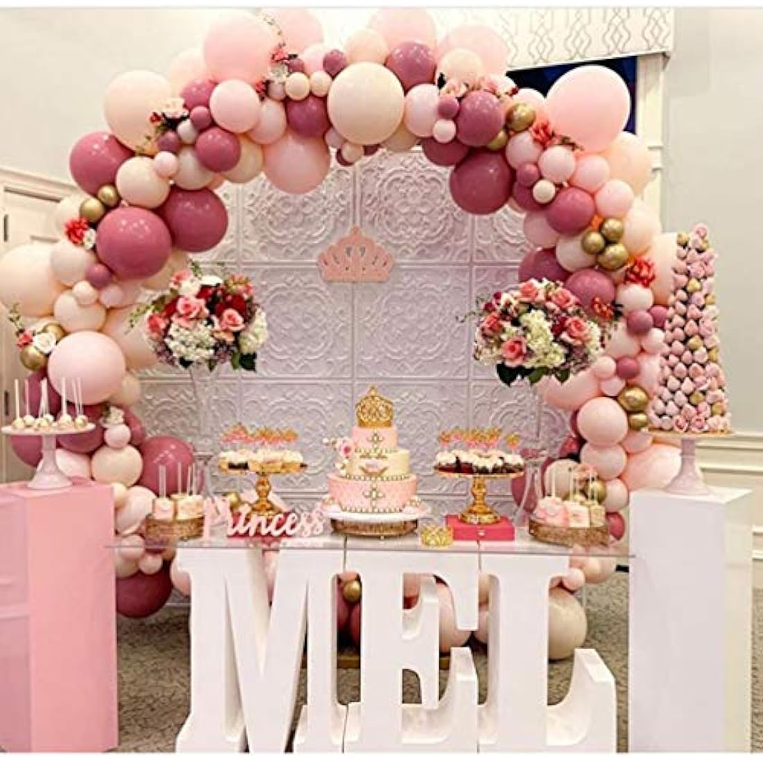 PILIN Metal Balloon Arch Stand | Tower Buckle Mounting | 2M Round Balloon Arch Kit with 2 Water Fillable Base | Detachable and Reusable for Party, Wedding, Birthday Decoration