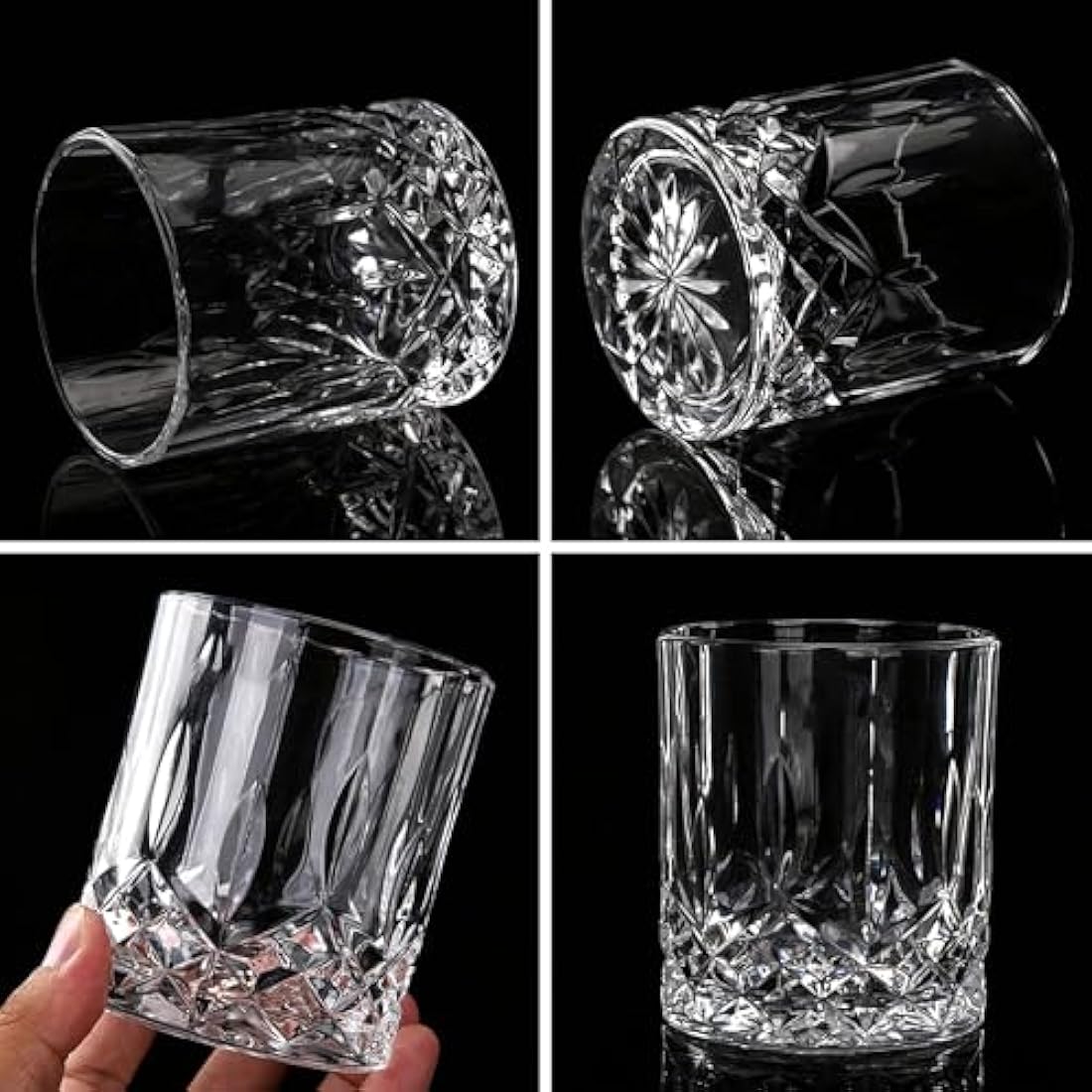 LIGHTEN LIFE 5 Piece Whiskey Decanter Set With 4 Glasses in Gift Box - Non-Lead Crystal for Bourbon, Scotch - Perfect for Men, Dad, Husband
