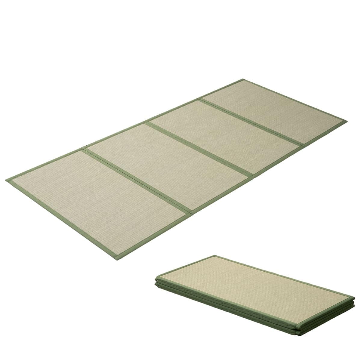 EMOOR Japanese Tatami Mat Single Natural Rush Grass (Undyed), Foldable Igusa Mattress Floor Sleeping Japanese Futon Mattress Meditation Yoga Zen
