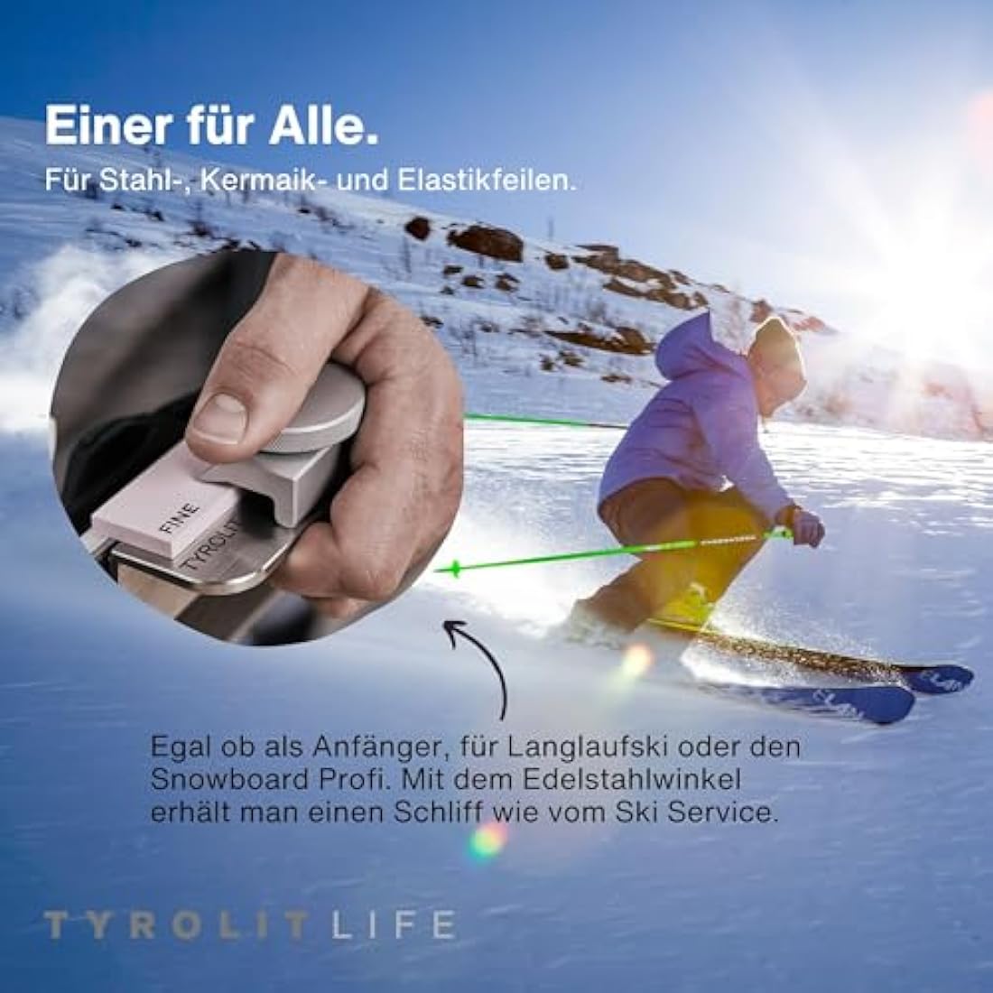 Tyrolit Stainless steel angle 88°, for sharpening ski and snowboard edges.