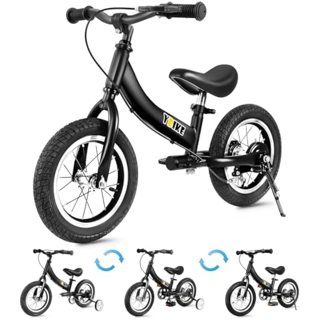 YBIKE Balance Bike 2 in 1,The Dual Use of a kids' Balance Bikes and Kids Bike, for 2 3 4 5 6 7 Years Old -12 14 16 Inches with Training Theory, Brake, Pedal