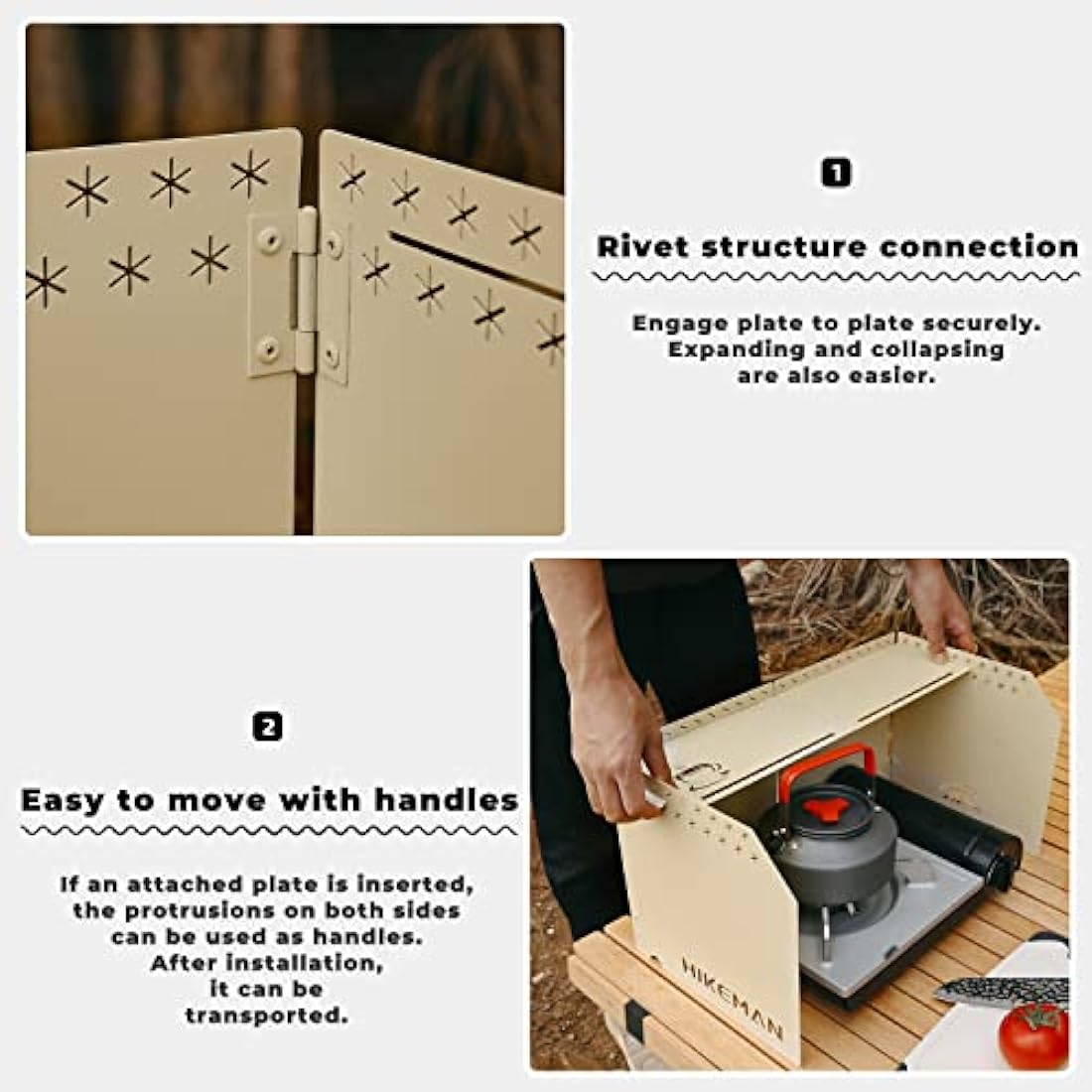 HIKEAMN Gas Stove Windshield - Folding Camping Stove Windshield Cooker WindScreen With a Storage Bag for Camping,Hiking,Picnic,Cooking（Army Green)
