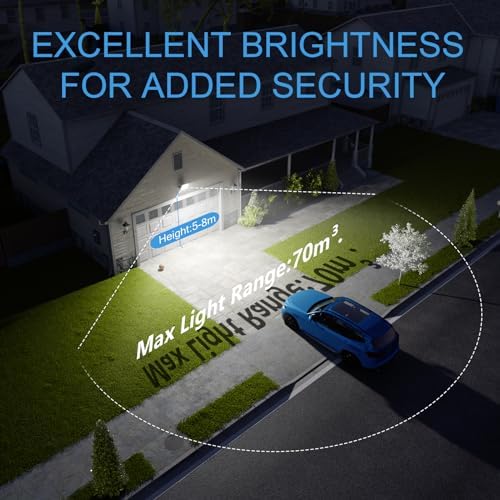 YIQIBRO LED Security Lighting Floodlight 100W - 10000LM IP67 Waterproof Outdoor Flood Lights Mains Powered, 7000K Cold White Outside Lights Mains Powered for Garden, Patio, Yard(2 Pack)