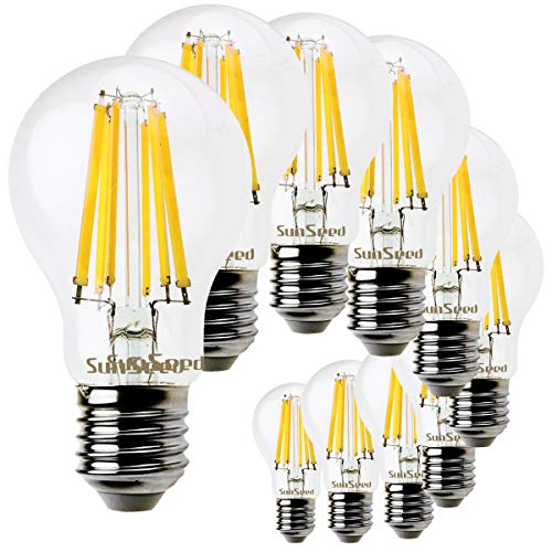 SunSeed 10 X E27 10W (Equivalent to 83W) Sapphire Filament LED GLS Light Bulb A60 Neutral White 4000K