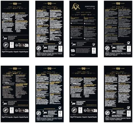 L'OR Favourites Assortment - Nespresso Compatible Coffee Pods (Pack of 8, Total 80 Drinks)