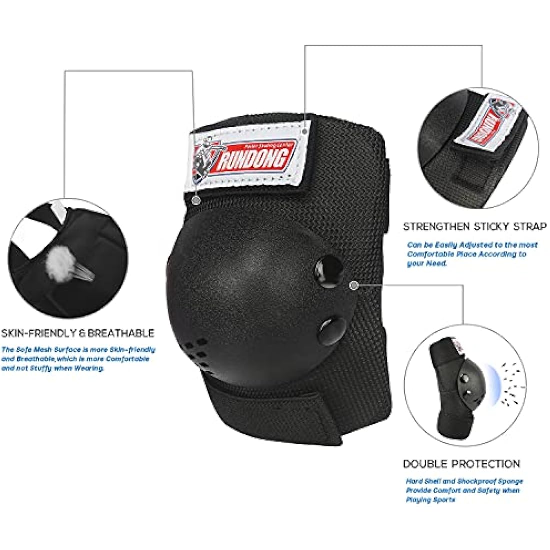 Youth/Kids Knee Pads Elbow Pad Wrist Guards Protective Gear Set for 3-15 Years Child Roller Skates Skateboard Inline Rollerblading Cycling BMX Bike Skating Scooter Riding and Other Outdoor Sports