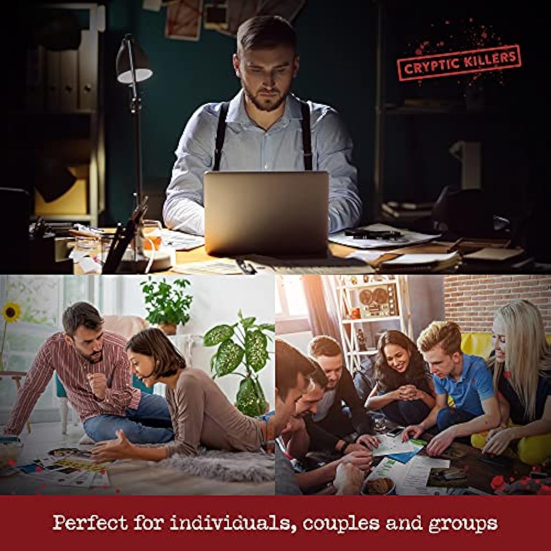 Cryptic Killers Unsolved mystery game - Cold Case Files Investigation - Detective clues/evidence - Solve the crime - Individuals, date nights & party groups - Murder at the Movie Theater
