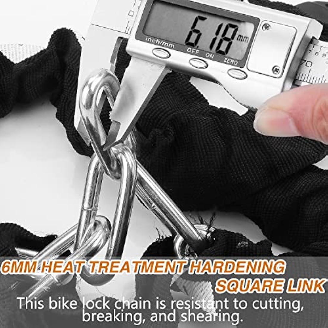 Bike Lock, Bicycle Lock Thick Heavy Duty Anti-Theft Bike Chain Lock High Security Cycling Lock with 2 Keys Suitable for Scooters, Mountain Bikes, Motorbikes, Door, Gate, Fence