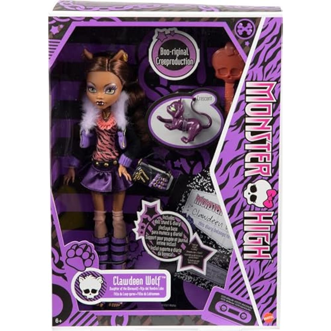 Monster High Clawdeen Wolf Boo-Riginal Creeproduction Doll with Stand & Accessories, Black (HGC30)