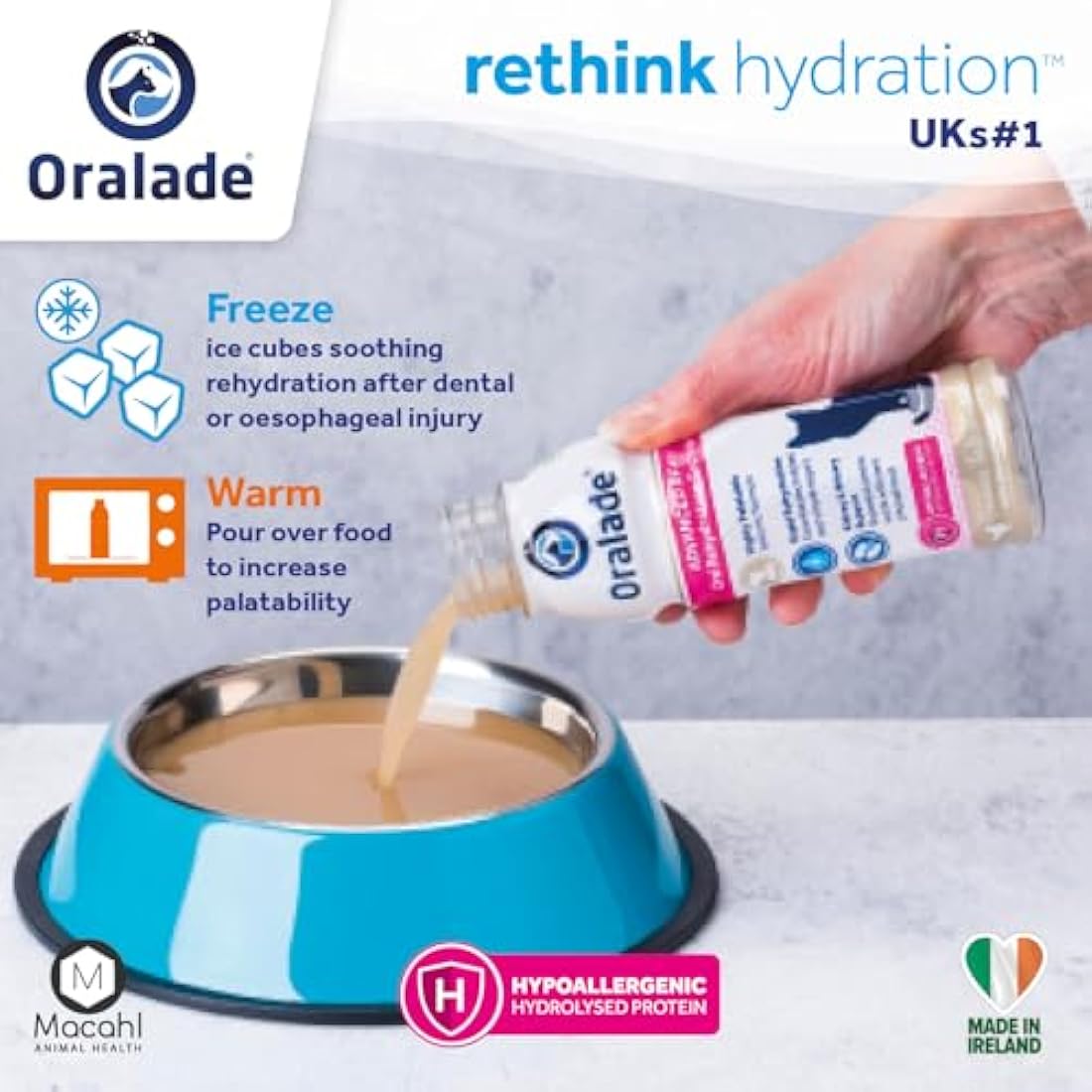 Oralade - Advanced RF+, Oral Rehydration Support for Cats - Fast Acting Isotonic Formula - Kidney and Urinary Support - Natural Chicken Flavour - Highly Palatable - For all Ages - 330ml