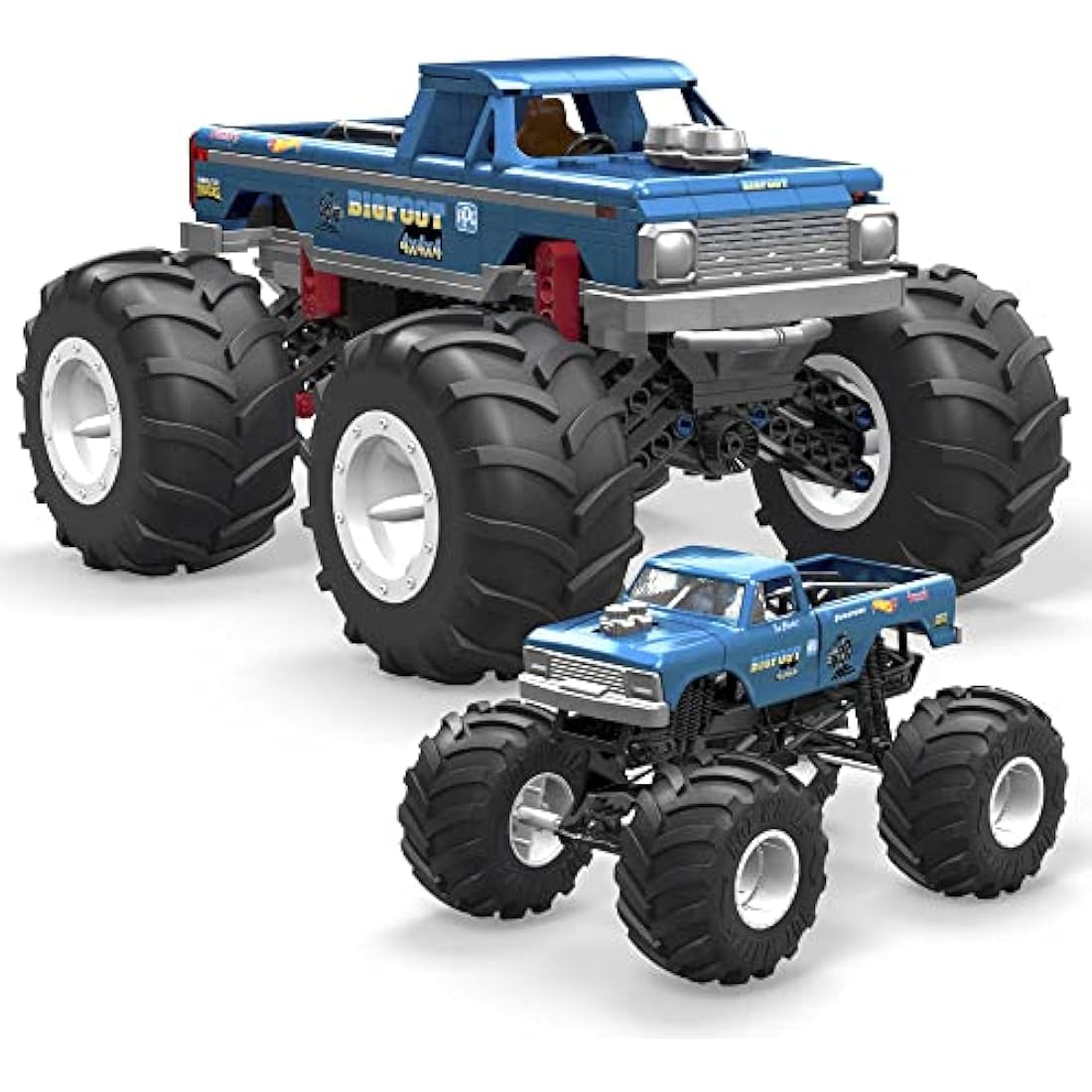 MEGA Hot Wheels Collectible Monster Truck Building Toy for Adults 1:18 Scale Bigfoot with Deluxe Features, for Fans and Collectors, HHD20