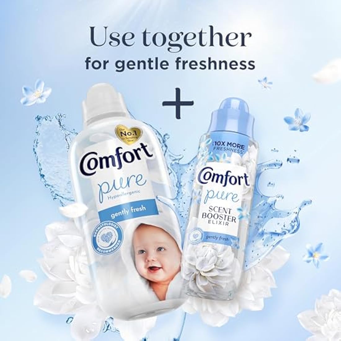 Comfort Pure Fabric Conditioner Dermatologist-Recommended and Hypoallergenic with a Gently Fresh Fragrance 288 washes (6x 1.44 L)
