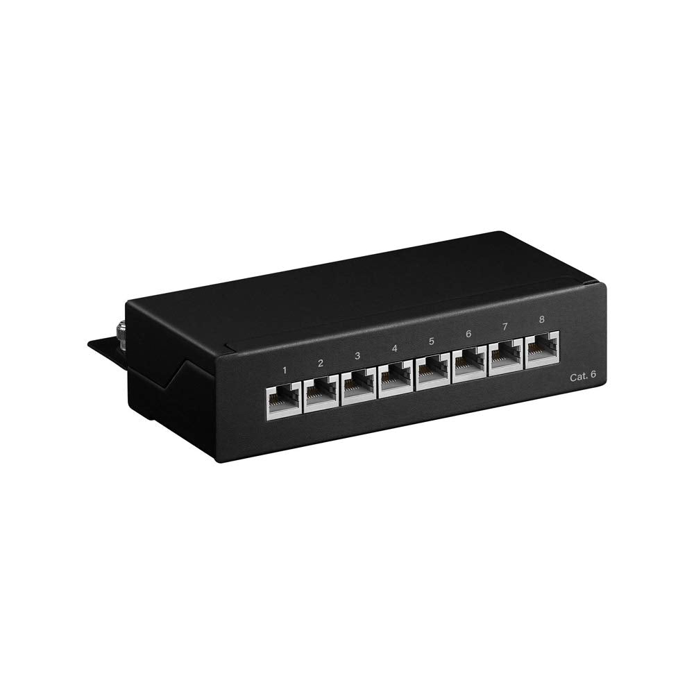 Goobay 96105 CAT 6 Mini/Desktop Patch Panel, 8 Port