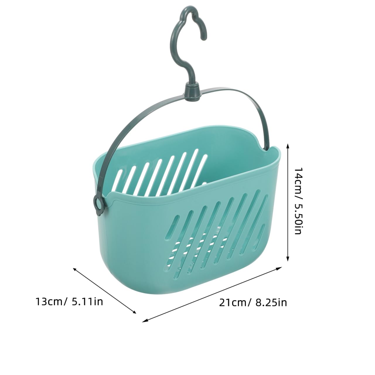 Baluue Hanging Shower Basket with Hook - Plastic Bathroom Storage Organiser for College Dorm Room Essentials