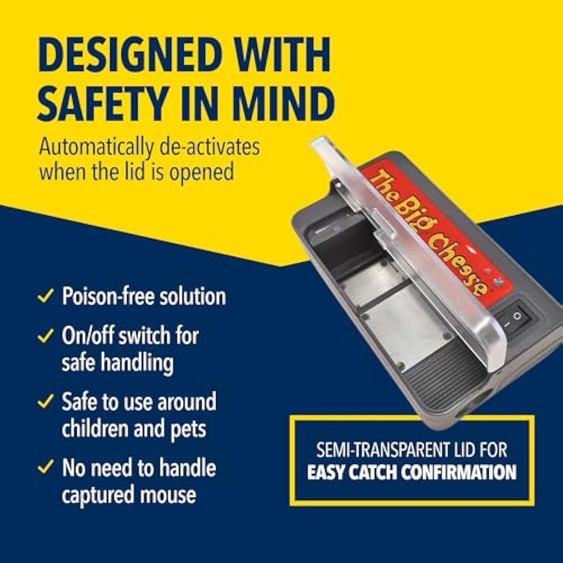 The Big Cheese Ultra Power - Electronic Mouse Killer, Quick, Effective Humane - Professional Electric Mouse Trap that Kills Instantly - Safe, Hygienic Zapper - Indoor Battery Powered Electric Trap