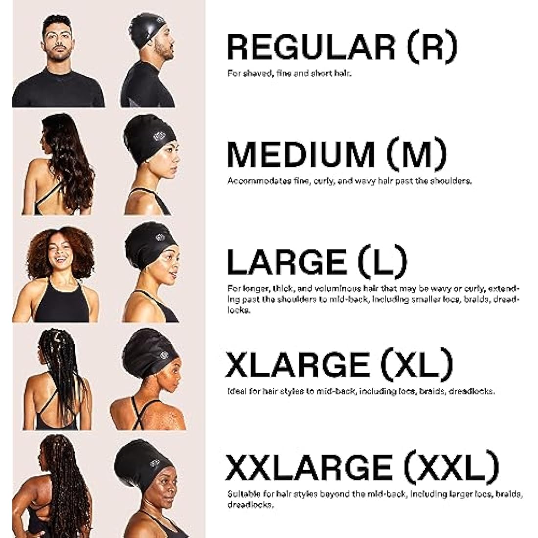 SOUL CAP – Large Swimming Cap for Long Hair - Designed for Long Hair, Dreadlocks, Weaves, Hair Extensions, Braids, Curls & Afros - Women & Men - Silicone