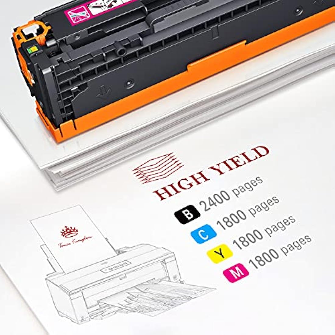 Toner Kingdom Compatible Toner Cartridge for HP 131X CF210X CF210A 131A for HP LaserJet Pro 200 Color M251n M251nw M276nw,128A CF320A CM1415FNW CP1525N,125A CB540A CP1515n CP1215