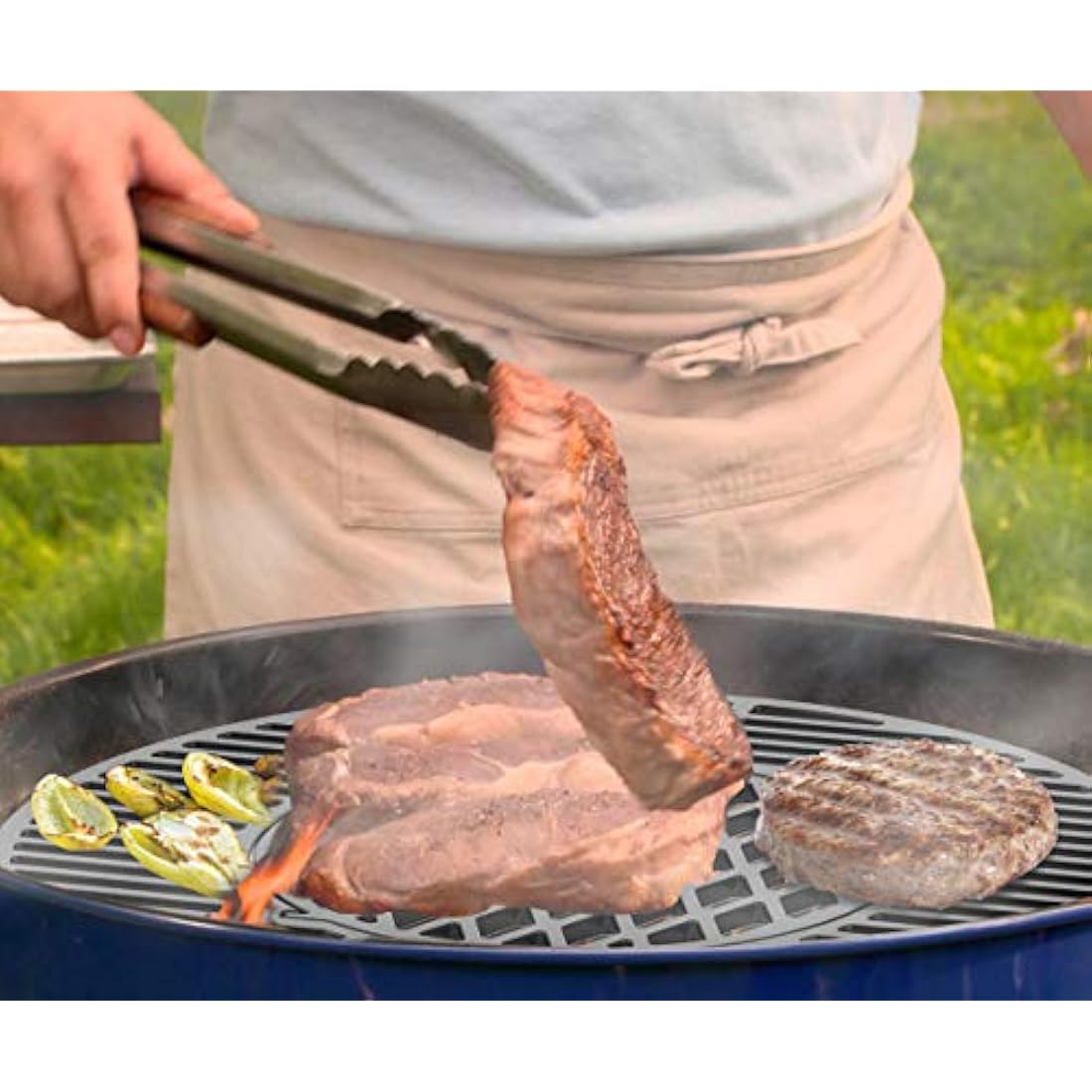 onlyfire Cast iron Grid Pattern Cooking Grate Fits for Weber Gourmet BBQ System