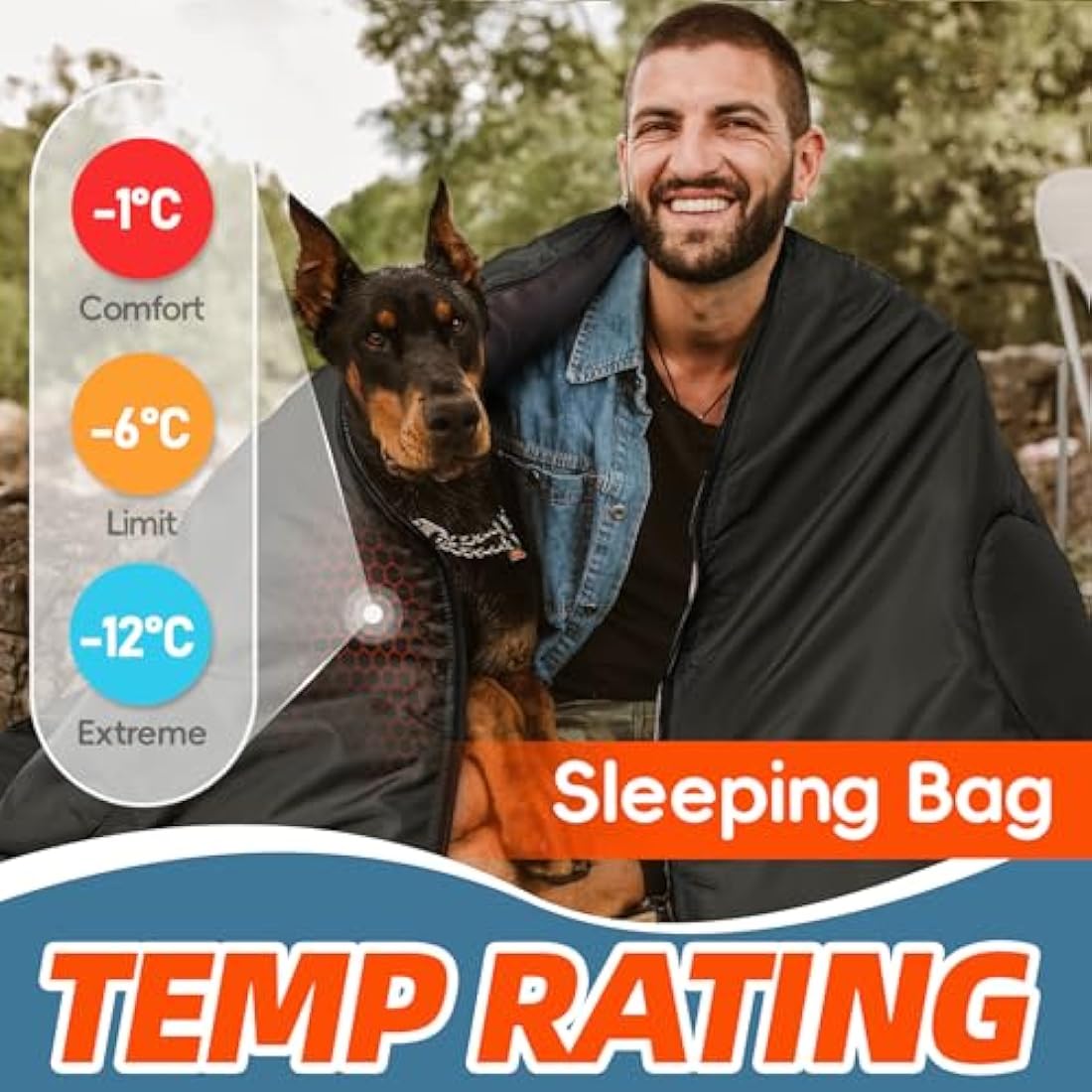 MEREZA Sleeping Bags XL for Mens Large Wide Sleeping Bag for Camping Big and Tall Sleeping Bags for Women Adults Warm with Compression Sack Cold Weather & Warm