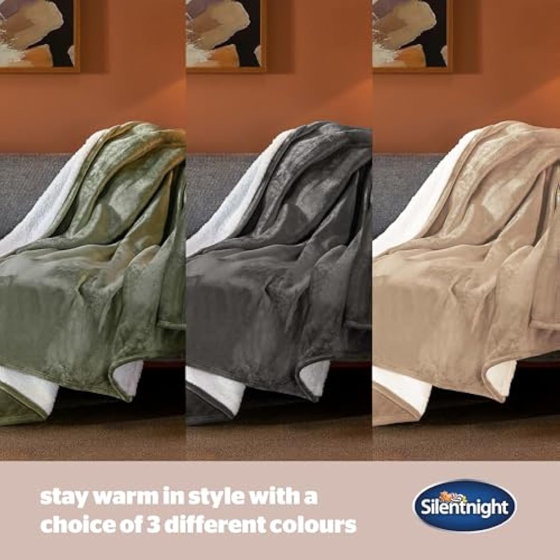 Silentnight Snugsie Giant Blanket - Fleece Throw Plush Blanket Super-Sized with Warm Sherpa Fleece Inside Reversible for Whole Family Sofa Couch Bed - 240 x 180cm – Green