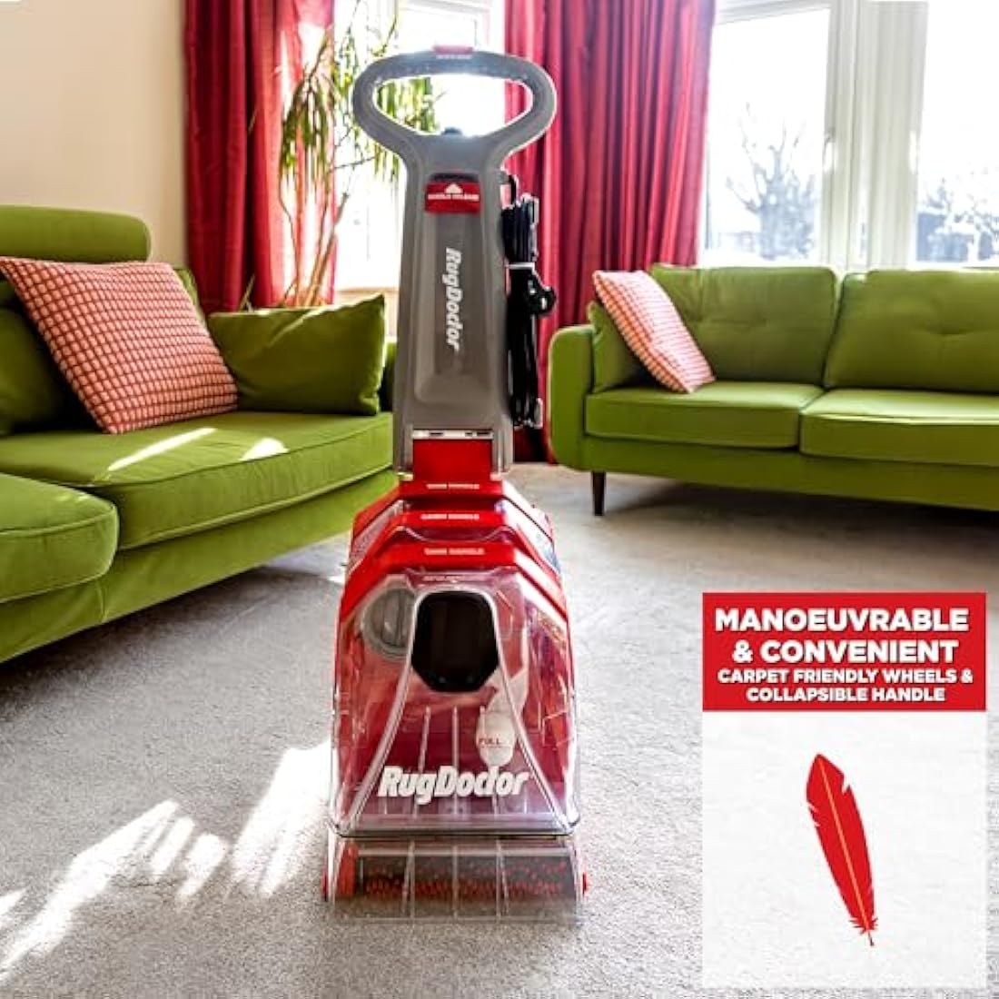 Rug Doctor 1093170 Deep Carpet Cleaner, Plastic, 1300 W, 4.2 liters, Red/Grey