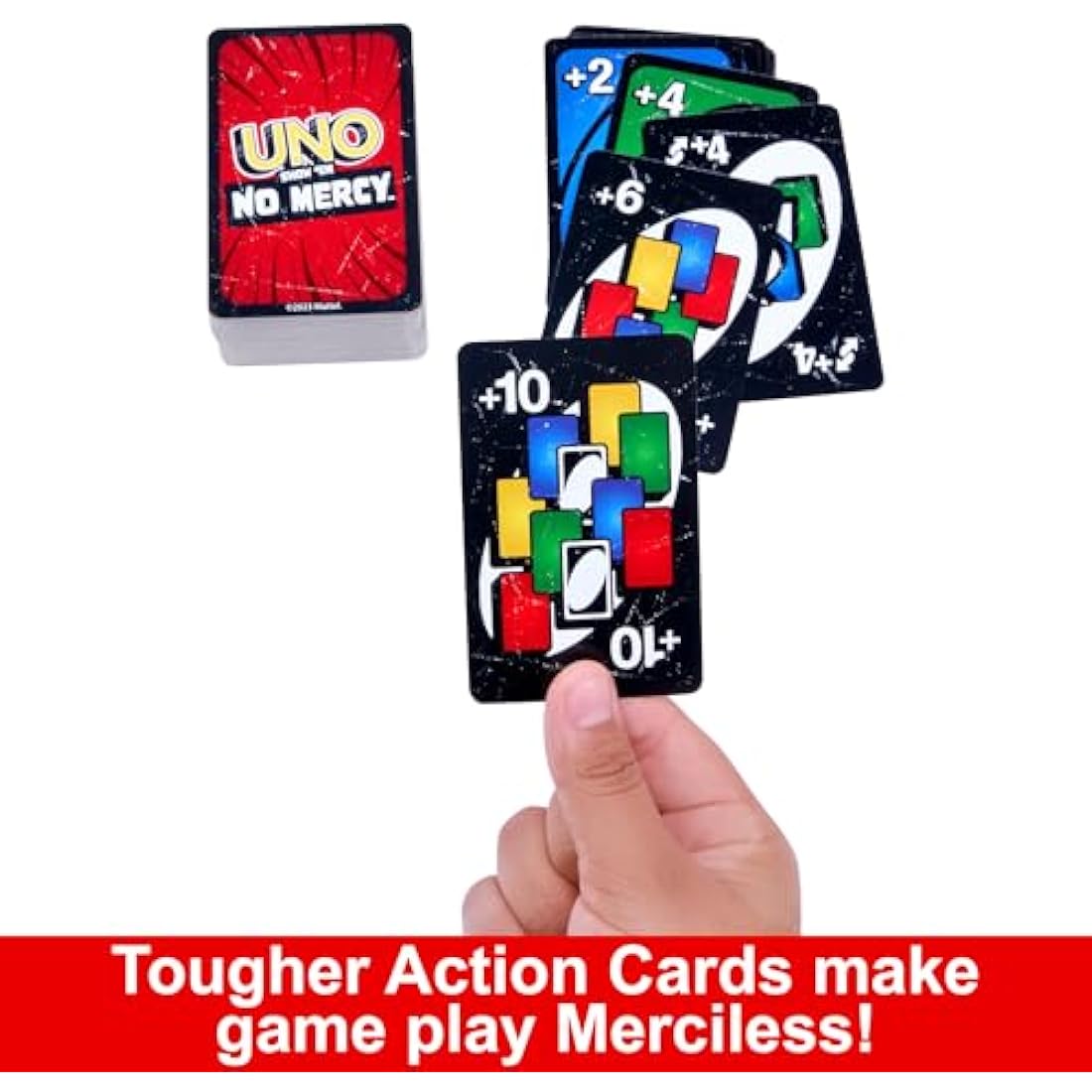 Mattel Games UNO Show ?em No Mercy Card Game for Kids, Adults & Family Parties and Travel With Extra Cards, Special Rules and Tougher Penalties., HWV18