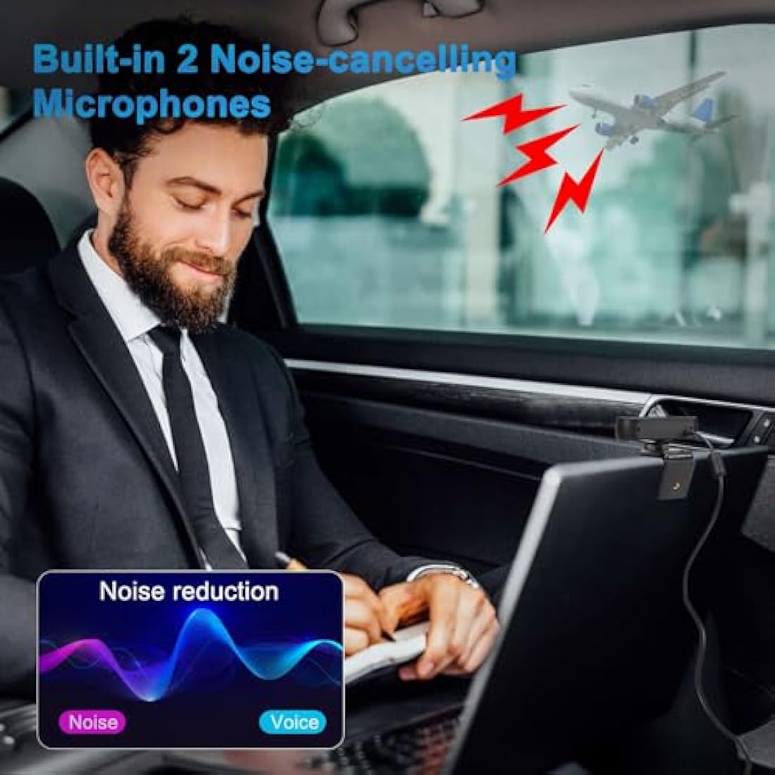 WINSAFE Webcam 4K, Ultra HD Video Calling, AI Auto Focus, Dual Noise-Canceling Microphones, 70° FOV, 1080P@60FPS, Privacy Cover, Plug&Play PC Camera, Works with Teams, Zoom, OBS, Skype, Google Meet