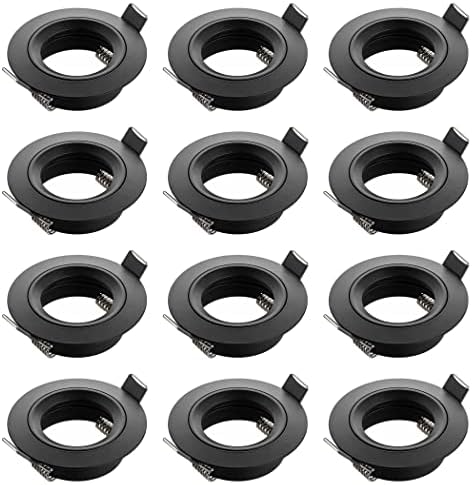 SEBSON Downlights with GU10 Lamp Holder - Recessed Ceiling Lights - Spotlight Mounting Frame Aluminium - Hole Ø65mm (min. 60mm, max. 70mm) - Set of 12