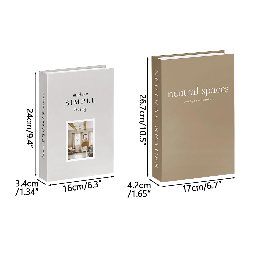 DONGKER Decorative Book,2pcs Home Decor Fake Books for Decorating Bookshelf, Coffee Table, Shelves Living Rooms