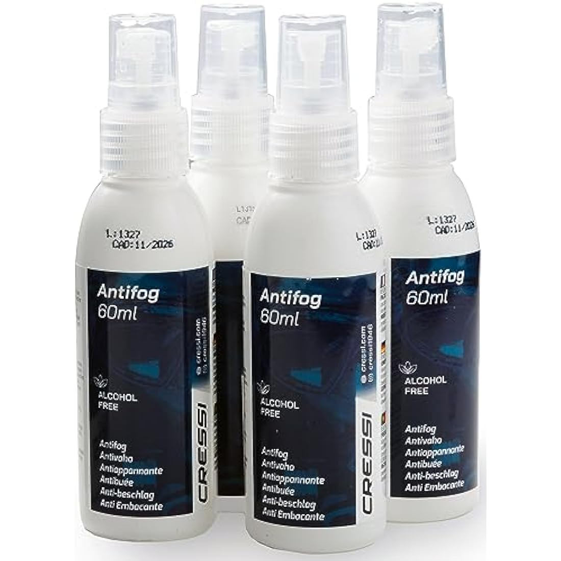 Cressi Anti-Fog 60Ml- 4 Pack, Trasparente