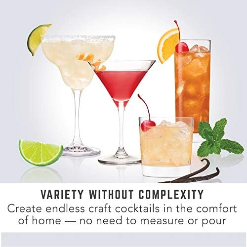 Bartesian Cocktail Making Machine - Automatic Mixology Home Bar Cocktails Mixing Maker - Push Button Pre Mixed Drink Capsule Dispenser Shaker for Margarita, Old Fashioned, Martini, Daiquiri & More