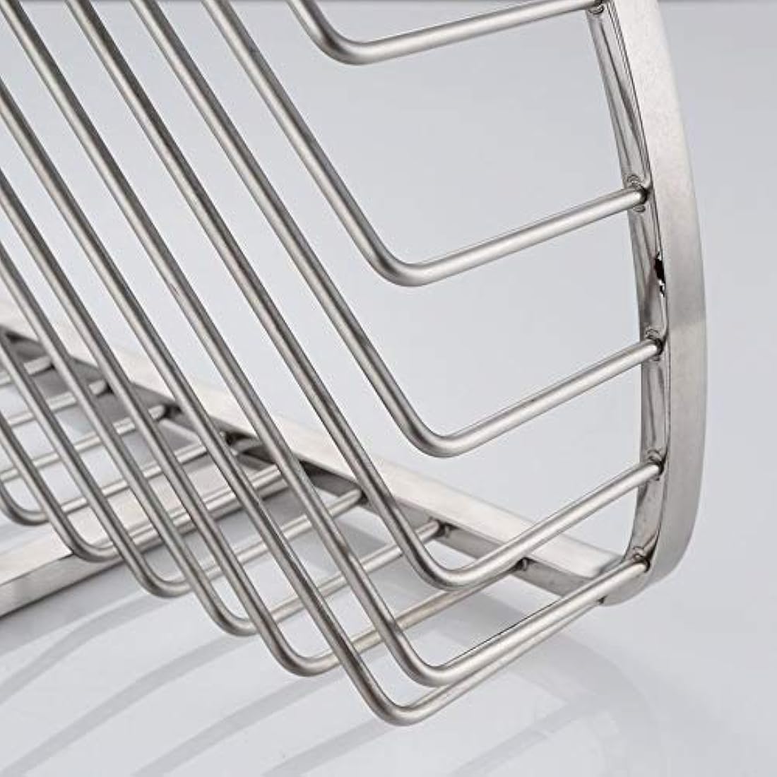Konhard CS002 Wall Bathroom and Shower Basket, Brushed Stainless Steel 2 Tier