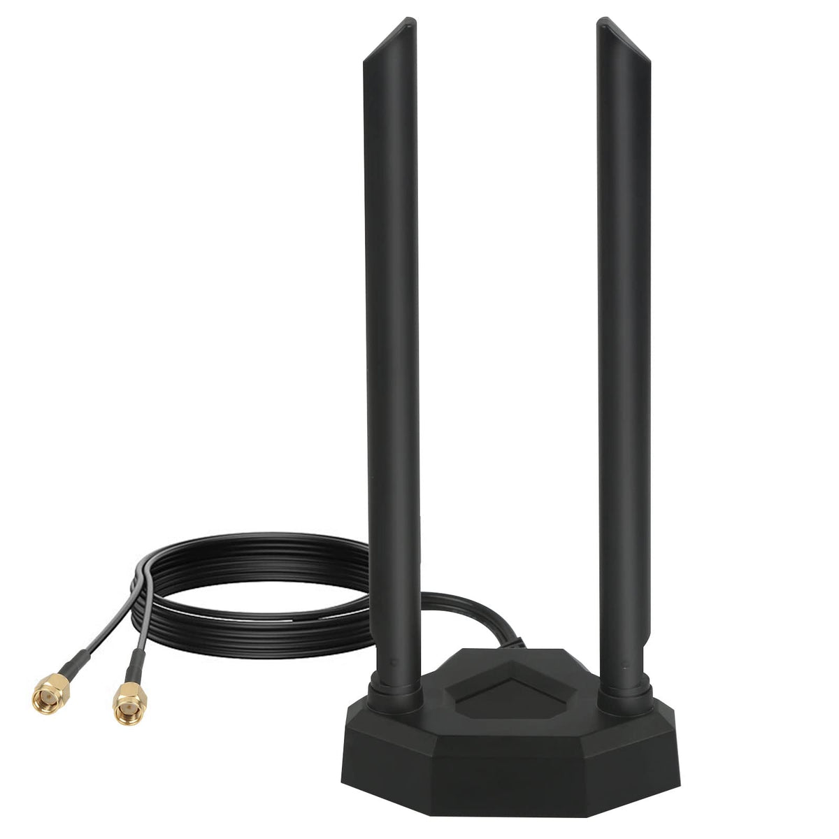 Nelawya Dual Band WiFi Antenna 8dBi 2.4GHz 5GHz 5.8GHz Magnetic Base RP-SMA Adapter Indoor Antenna Compatible with WiFi Security Card WLAN PCI