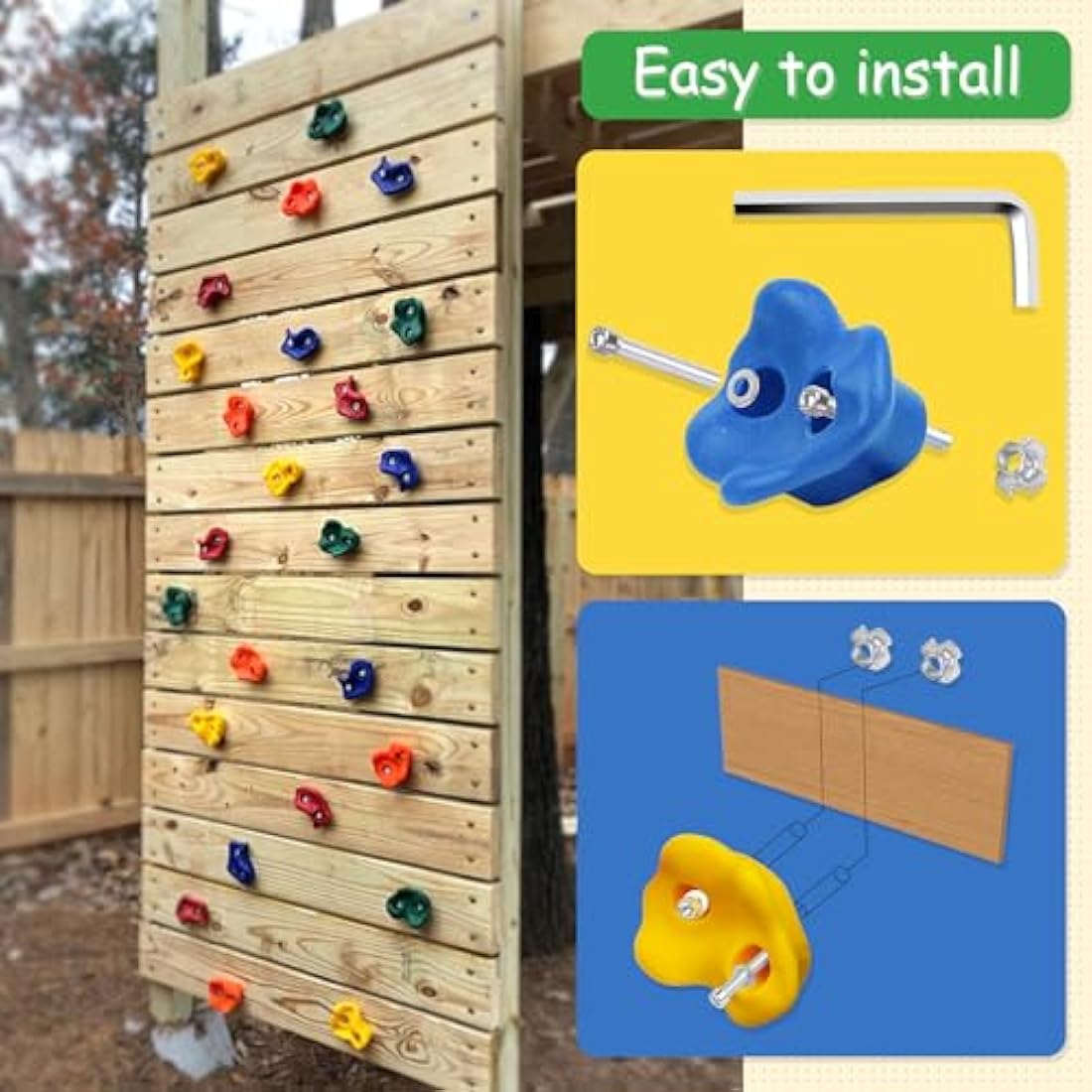 Trymaker Rock Climbing Holds,Climbing Wall for Kids,Climbing Set for Adult Indoor and Outdoor