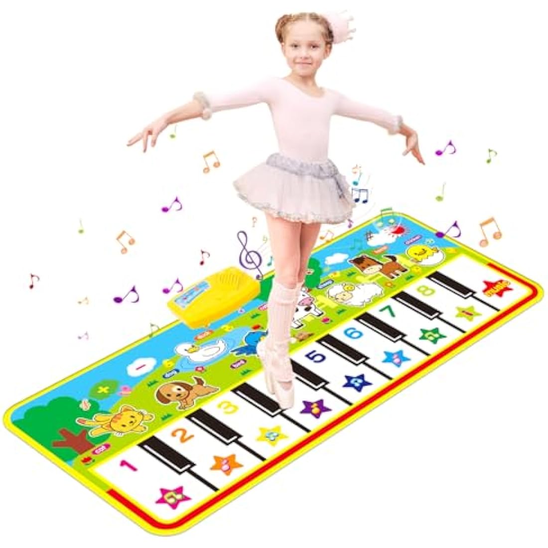 m zimoon Piano Mat, Kids Large Music Mat Children’s Touch Play Musical Carpet Piano Floor Mat Dance Mat Gifts Toys for 2 3 4 5 6 7 8 Years Old Kids Boys Girls Toddlers(135 × 58 cm)