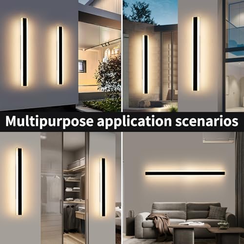 Modern 120cm Outdoor Wall Light, 2pack 42W 3000k Warm White LED Outdoor Long Wall Light, Acrylic IP65 Waterproof Wall Mounted Fixture for Corridor, Villa, Balcony, Patio
