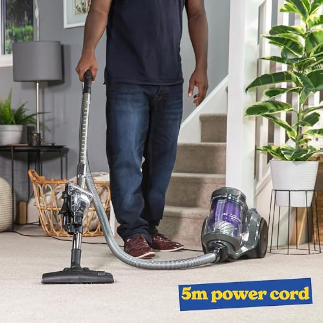 Russell Hobbs Multi Cyclonic Cylinder Vacuum Cleaner TITAN2 PET 3 Litre Grey & Purple with 3 in 1 Multi-Tool, Triple Dust Lock 700W High Efficiency Motor, PET Turbo Tool, 2 Year Guarantee RHCV4601