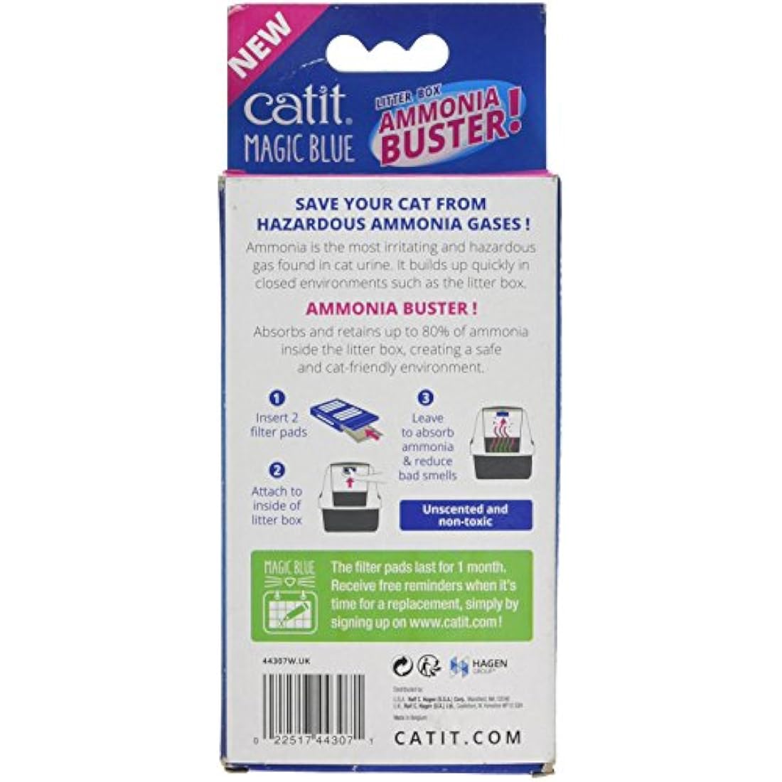 Catit Magic Blue Ammonia Buster - Reduces Urine Odour and Smells for a Fresh Cat Litter Box