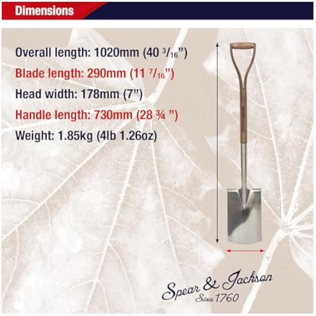 Spear & Jackson 4450DS Traditional Stainless Digging Spade