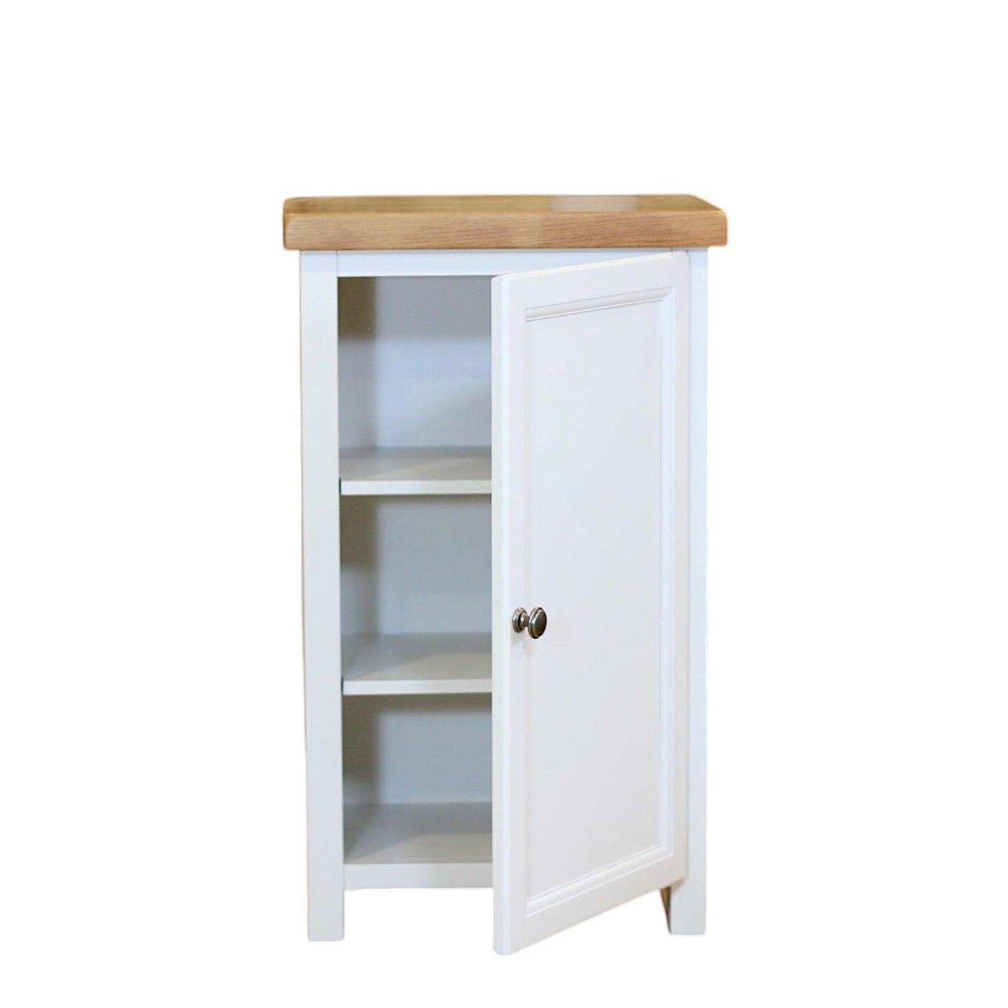 GROF GROFurniture Snow White Slim Cabinet, Bathroom Storage Cabinet, Oak Painted Kitchen Cupboard, Hallway Storage Unit, Storage Cupboard