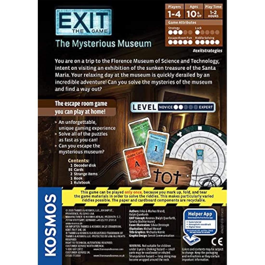 Thames & Kosmos - EXIT: The Mysterious Museum - Level: 2/5 - Unique Escape Room Game - 1-4 Players - Puzzle Solving Strategy Board Games for Adults & Kids, Ages 10+ - 694227