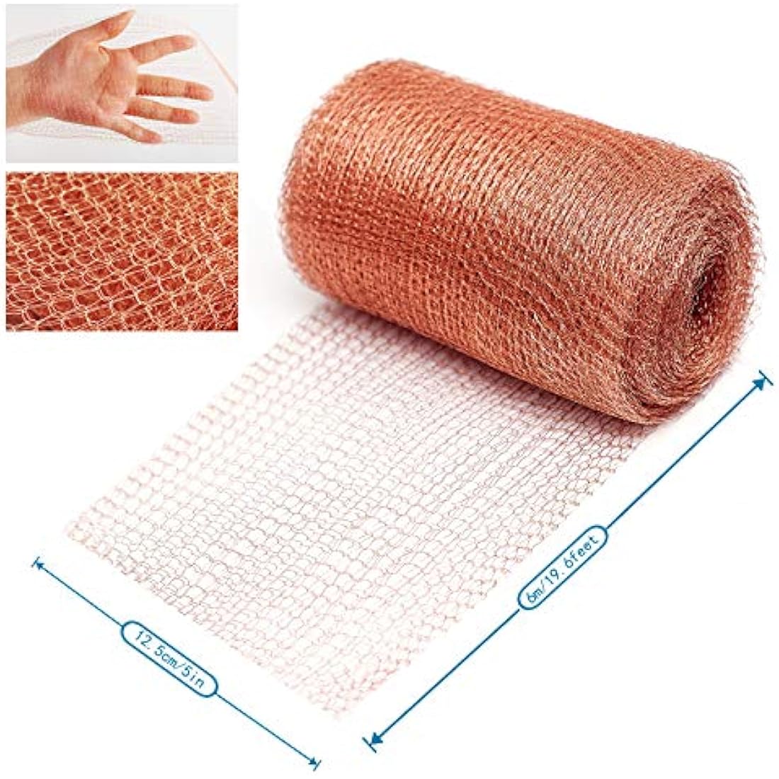 Pure Copper Mesh Rodent Pest Control, 20 Feet Fine Wire Mesh Roll for Mouse Hole Filler, Rat Snail Slug Deterrent & Trap for Indoors, Garden