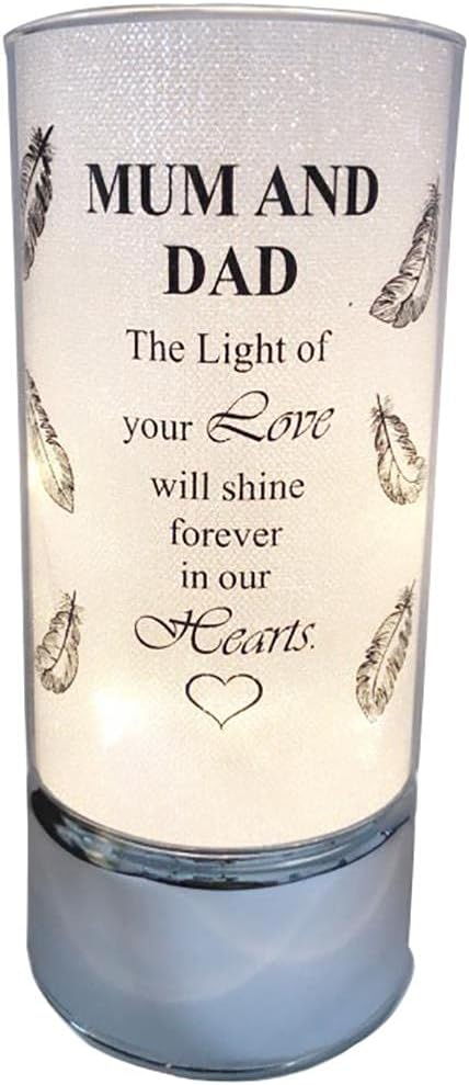 David Fischhoff Family Members Light Up Memorial Light Tube Sparkly Shimmering Indoor Decoration Mum & Dad