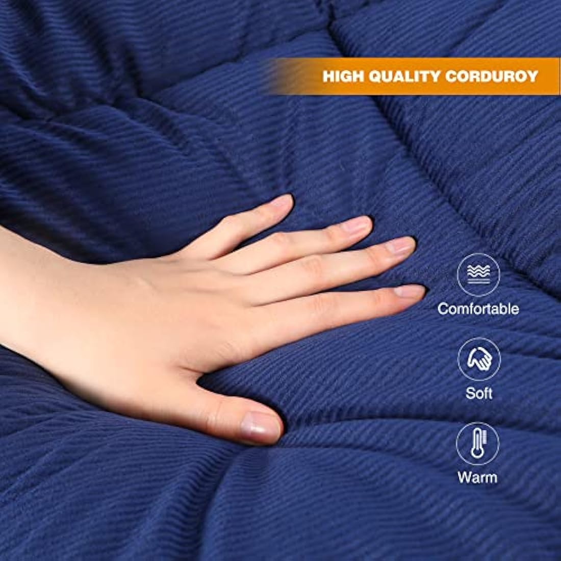 REDCAMP XL Mattress for Camp Bed, Soft Comfortable Cotton Thick Camping Mattress Single Sleeping Mattress Pad (Blue)