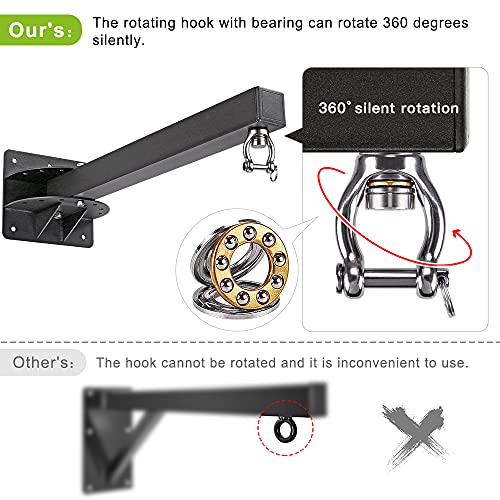 BeneLabel Punch Bag Bracket, Boxing Bag Wall Stand Frame Heavy Duty Speed Bag Hanger Silent Rotation 61cm Length with Adjustable Angel for Boxing