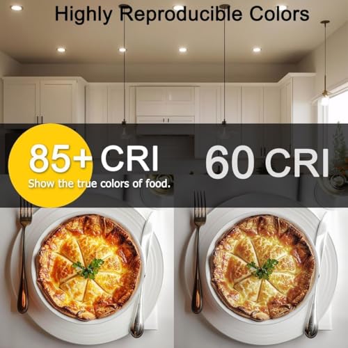 iLC Smart Recessed LED Downlights for Ceiling Lights, Work with Alexa (Echo Devices Required), 8W, 68-85mm CCT Color Temperature Turnable