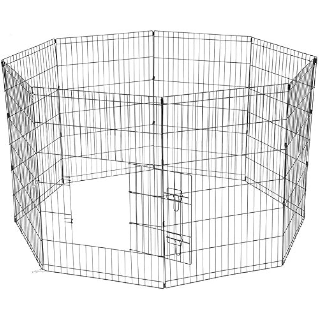 UNDERDOG 8 Panel Playpen Suitable for Dogs/Puppies/Cats & Rabbits foldable ideal for Indoor/Outdoor use puppy play pen (91cm, Black)