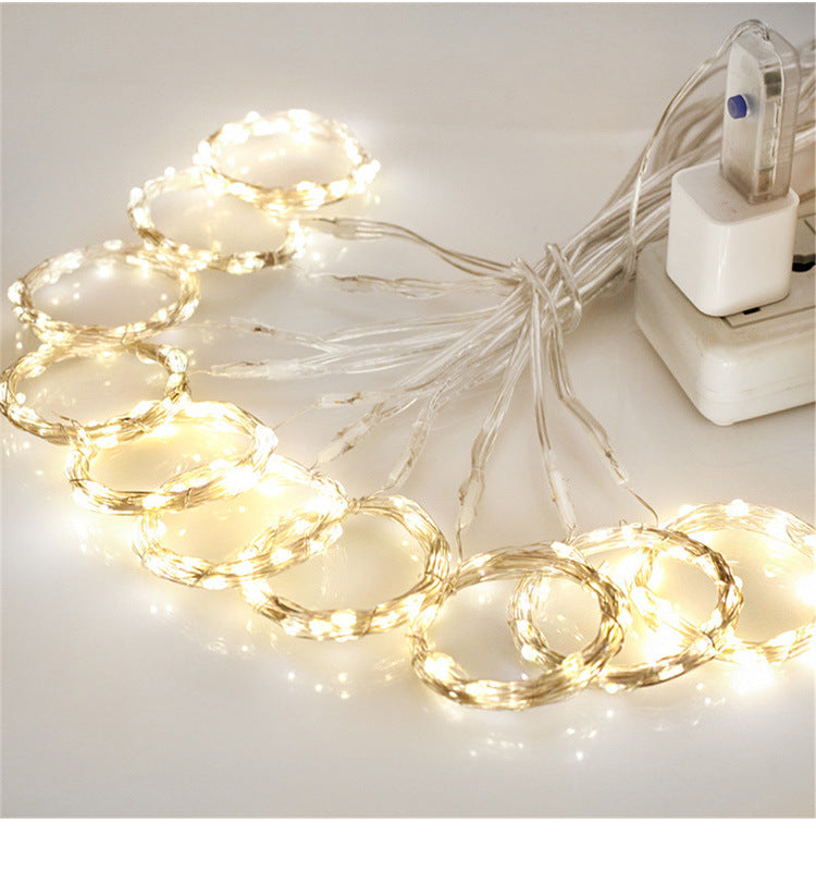 LED Curtain Garland On The Window USB String Lights Remote Control Christmas Decorations For Home Room